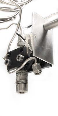 Gas nozzle used in the electron acceleration experiments. Photo.